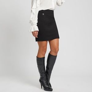 Raffinalla Black Zipper Front Pencil Skirt Rayon Blend Women’s Size 6